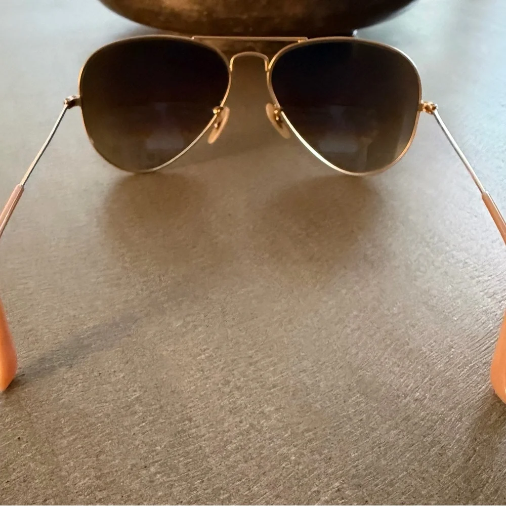 Ray-Ban Gold Aviator Sunglasses with Brown Lenses - Picture 4 of 6